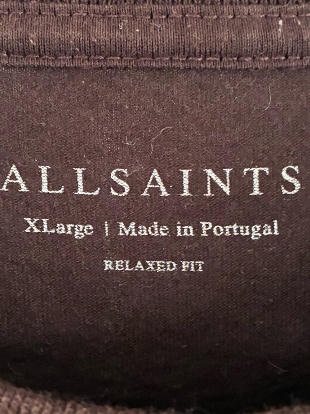 All Saints Brown Crewneck Logo Tee - Picture 5 of 5